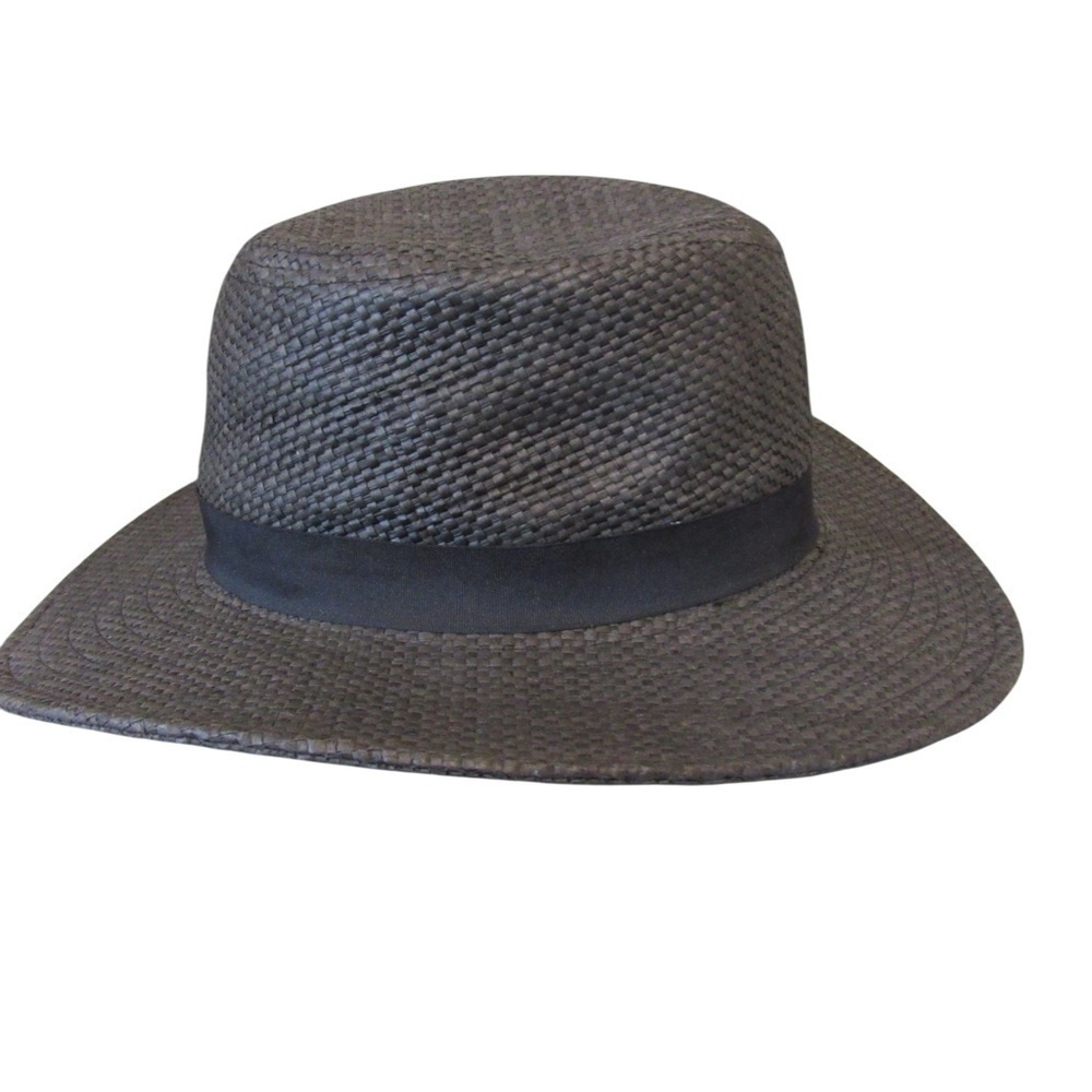 August Hat Company Brown Fedora Straw Hat Black Band Retro One Size Classic - Picture 3 of 8